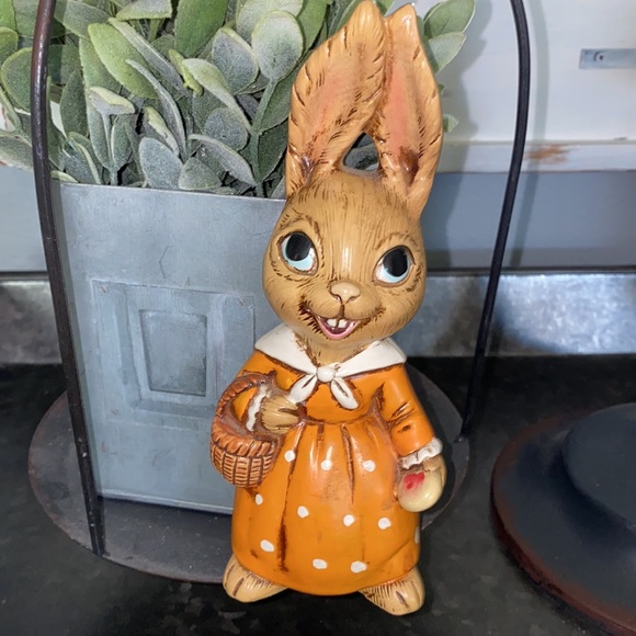 Vintage chalkware Mr & Mrs bunny rabbit figurines Easter Bunny - Picture 6 of 8